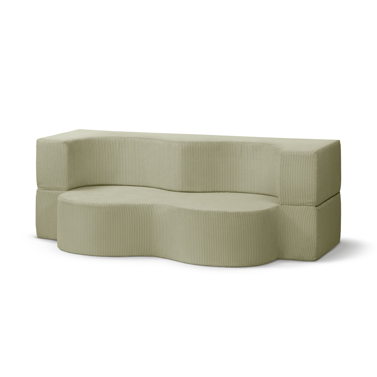 Kamelia Freestanding Foam Sofa Bed 200 cm, Japandi Style – Olive (POSO 44)