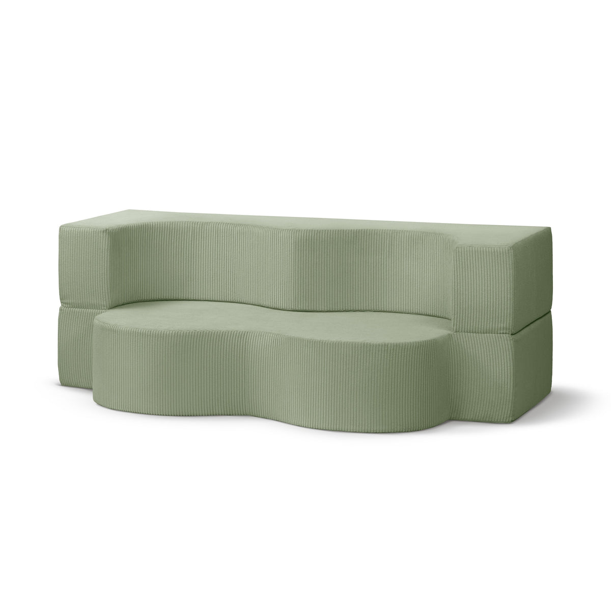 Kamelia Freestanding Foam Sofa Bed 200 cm, Japandi Style – Gray-Green (POSO 47)