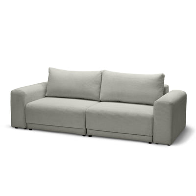 Zoria Sofa Bed 145 × 203 with Storage, Modern Style – Gray Linen (POSO 140)