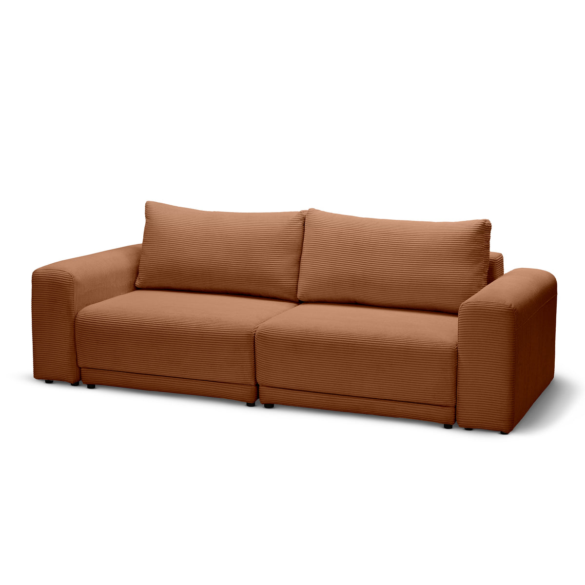 Zoria Sofa Bed 145 × 203 with Storage, Modern Style – Mahogany (POSO 40)
