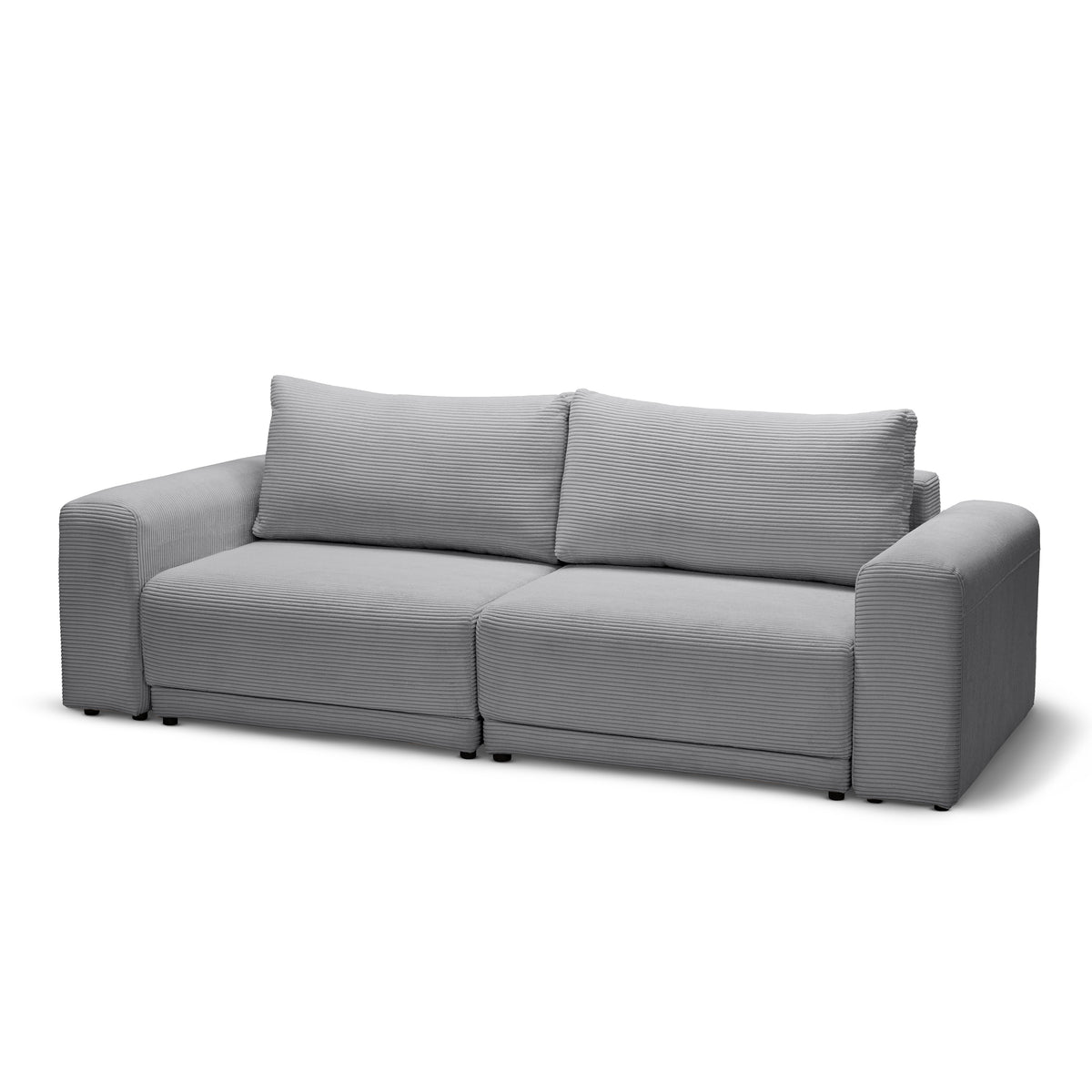 Zoria Sofa Bed 145 × 203 with Storage, Modern Style – Gray Bamboo (POSO 55)