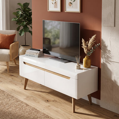 Trava TV Unit / TV Stand 107x50, Scandinavian Style – in a room setting