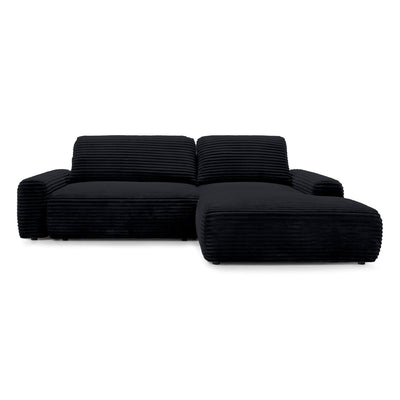 Dori Corner Sofa Bed with Storage 125x200, Modern Style – Right-sided, Charcoal Velvet (TILIA 100)