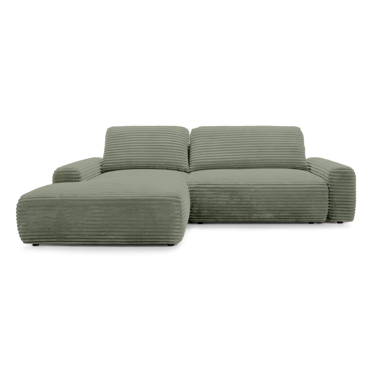 Dori Corner Sofa Bed with Storage 125x200, Modern Style – Left-sided, Stone Sage (TILIA 37)