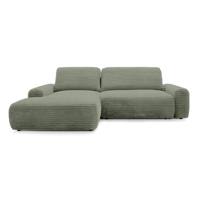 Dori Corner Sofa Bed with Storage 125x200, Modern Style – Left-sided, Stone Sage (TILIA 37)