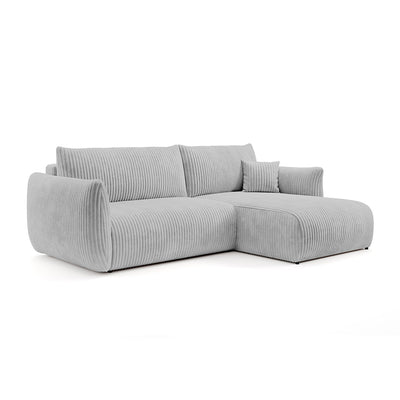 Alloro Corner Sofa Bed 257 cm, Modern Style – Right-sided, Rainy Morning (TILIA 86)