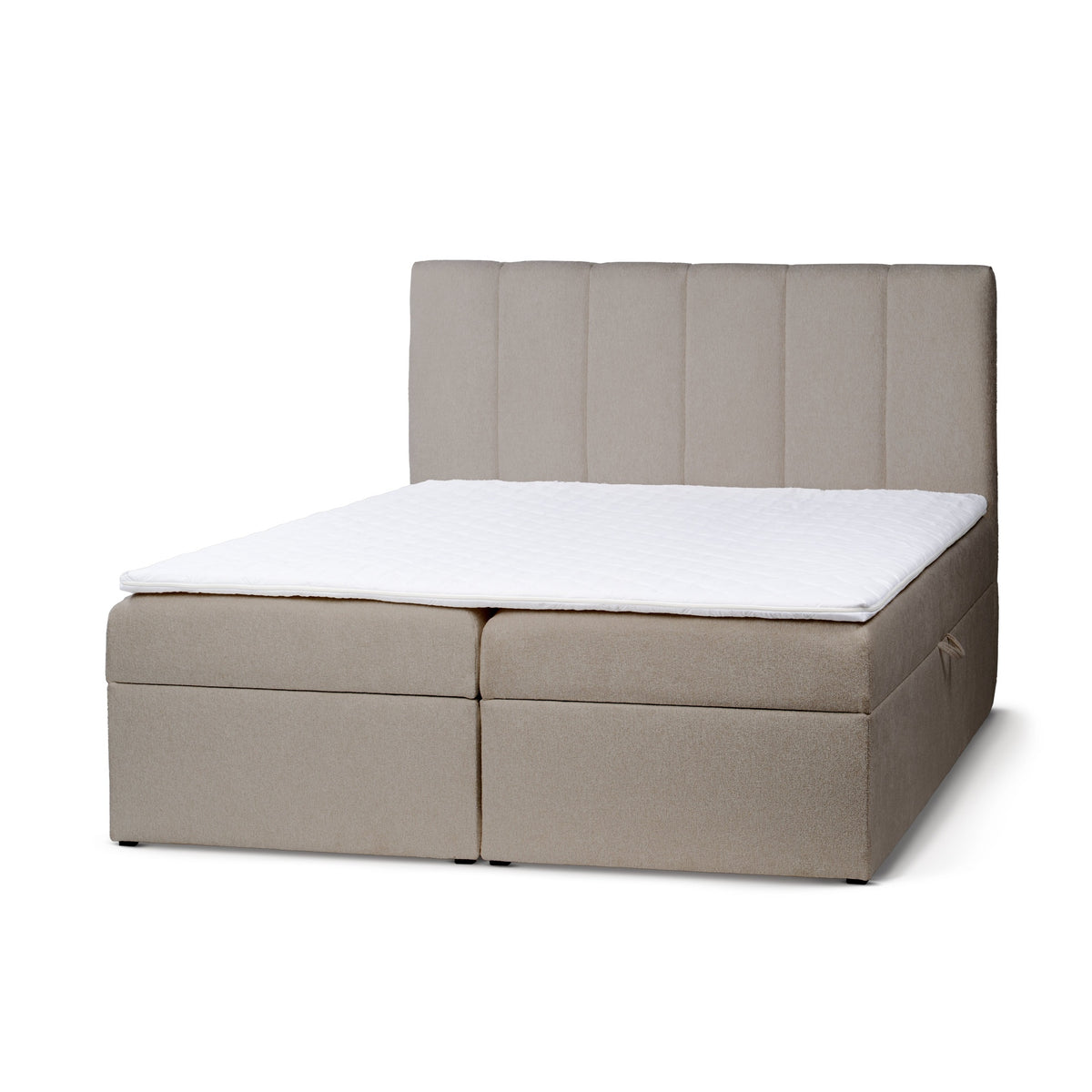Stavy Continental Divan Bed with Topper and Storage, Scandinavian Style – Tawny Flax (TORO 30), 200