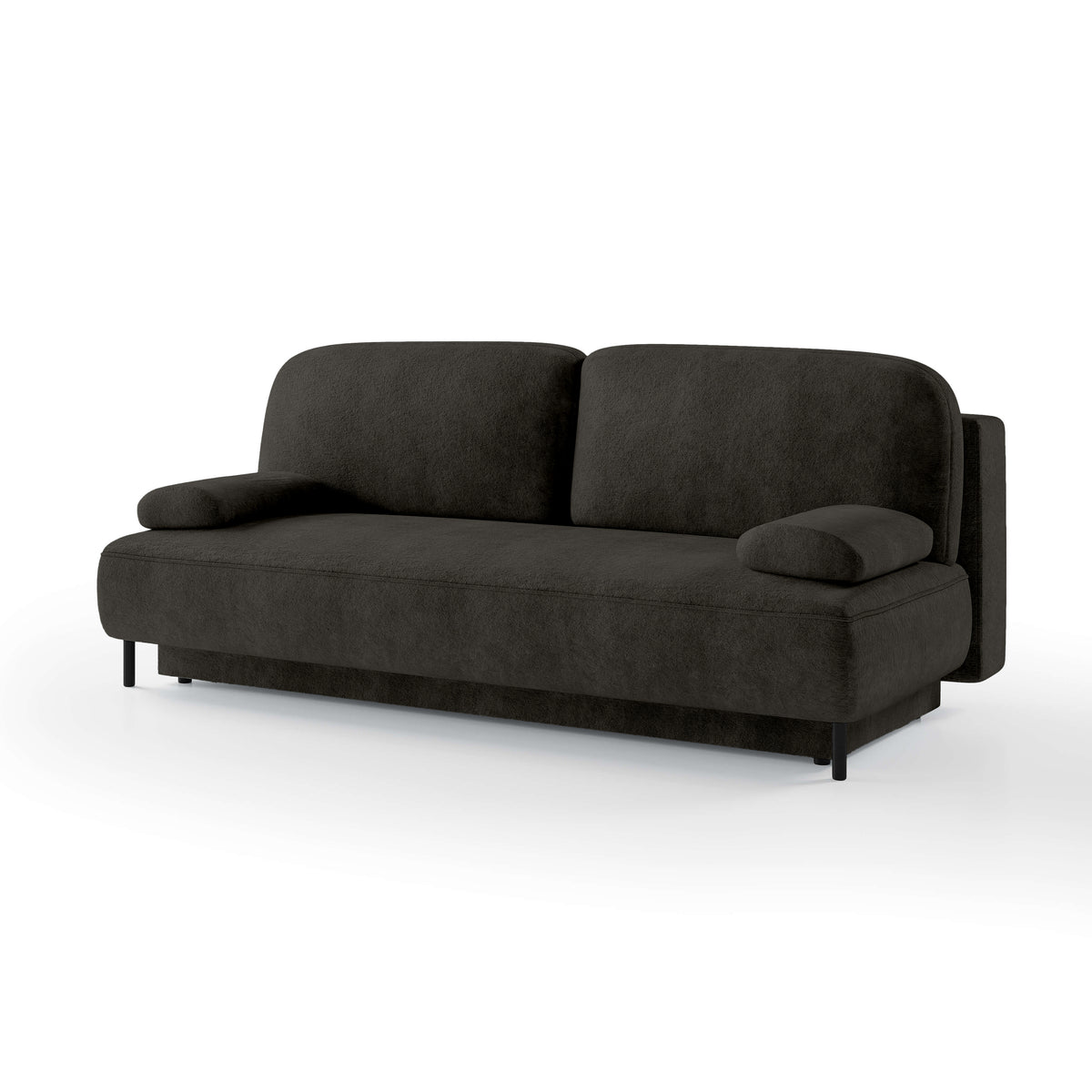 Tola 2 Seater Sofa Bed 140x200 with Storage, Modern Style – Dark Anthracite (PERFECT HARMONY 99)