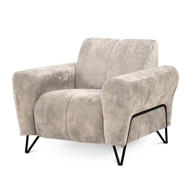 Nellia Upholstered Armchair for Living Room, Vega Fabric – angled view | Pillovely