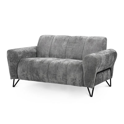 Nellia 2 Seater Sofa for Small Spaces, Vega Fabric – Silver Stone (VEGA 13)
