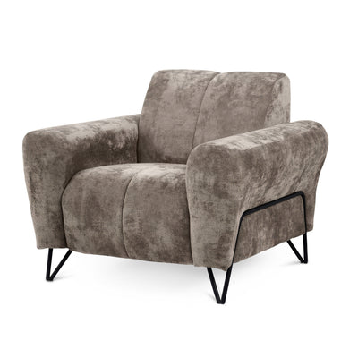 Nellia Upholstered Armchair for Living Room, Vega Fabric – Chestnut Brown (VEGA 05)