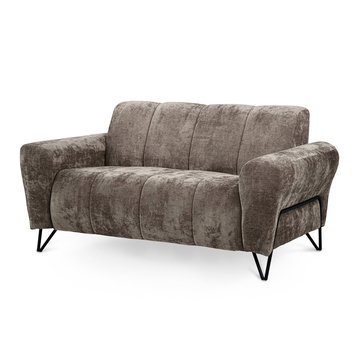 Nellia 2 Seater Sofa for Small Spaces, Vega Fabric – Chestnut Brown (VEGA 05)