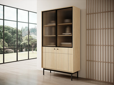 Sabi Glass Display Cabinet 104x185 cm, Japandi Style – photo 9