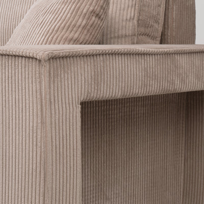 Klara Reversible Corner Sofa Bed with Storage and Pouffe, Modern Style – close-up of details and texture