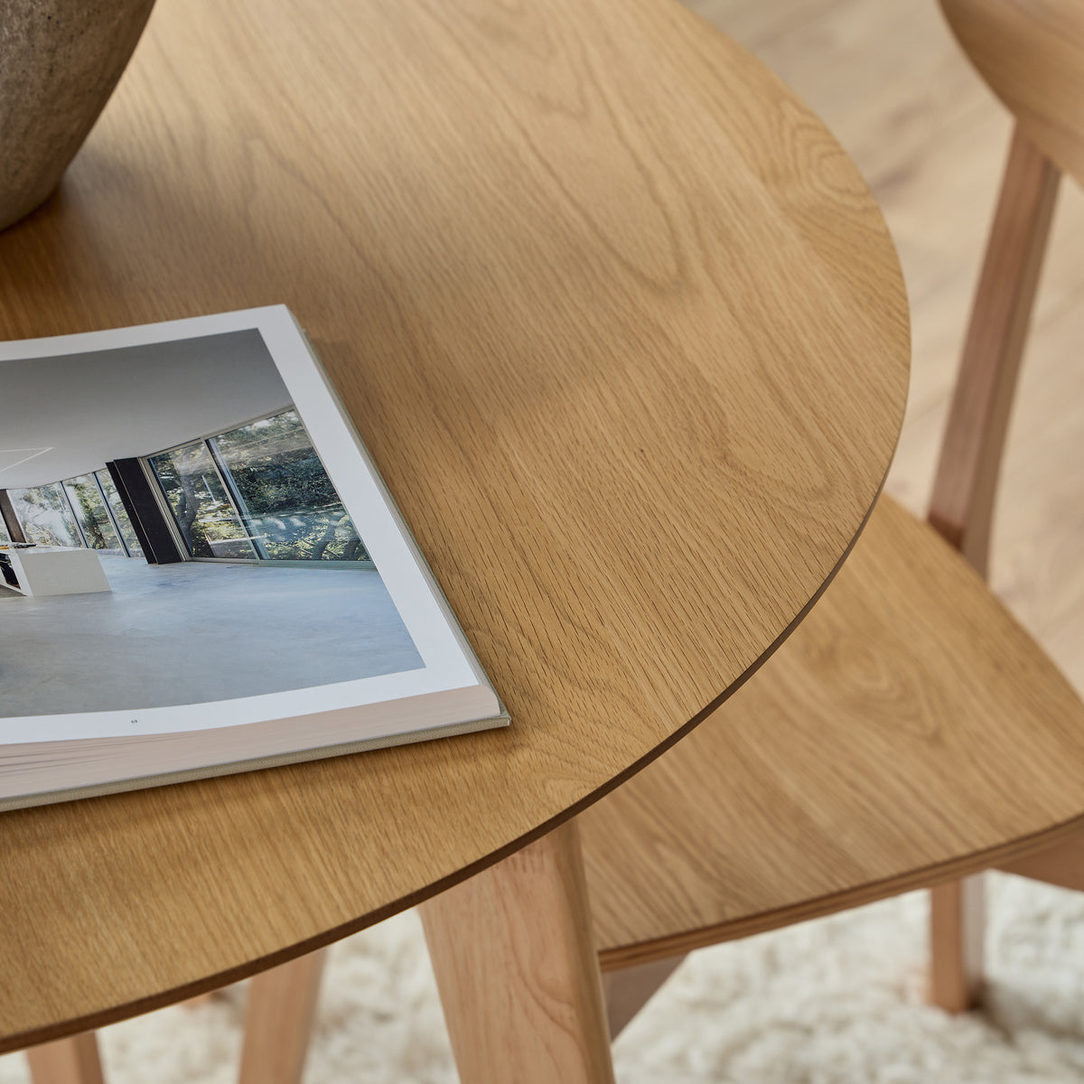 Krel Round Dining Table 105x76 cm, Scandinavian Style – in a room setting
