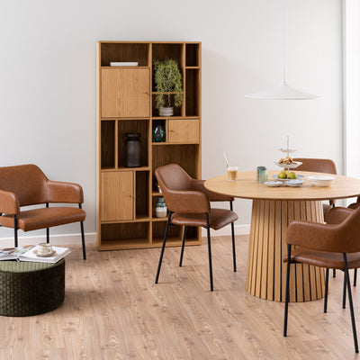Asymo Bookcase for Living Room 90x180, Japandi Style – in a room setting