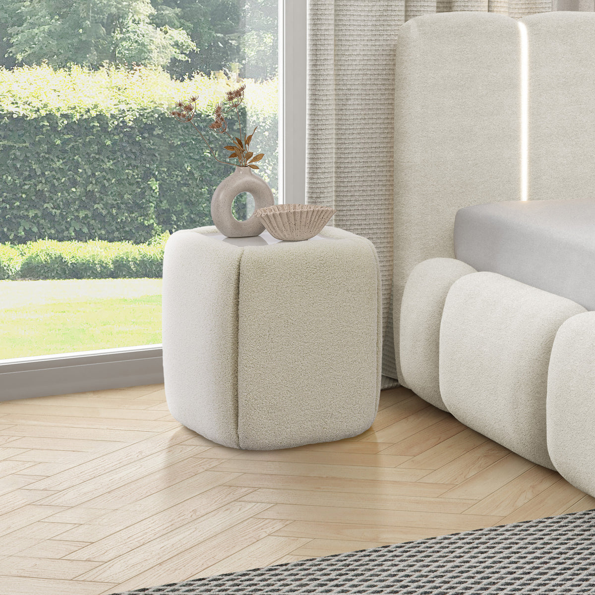Neria Bedside Table 50x55 Without Drawers, Minimalist Style – in a room setting