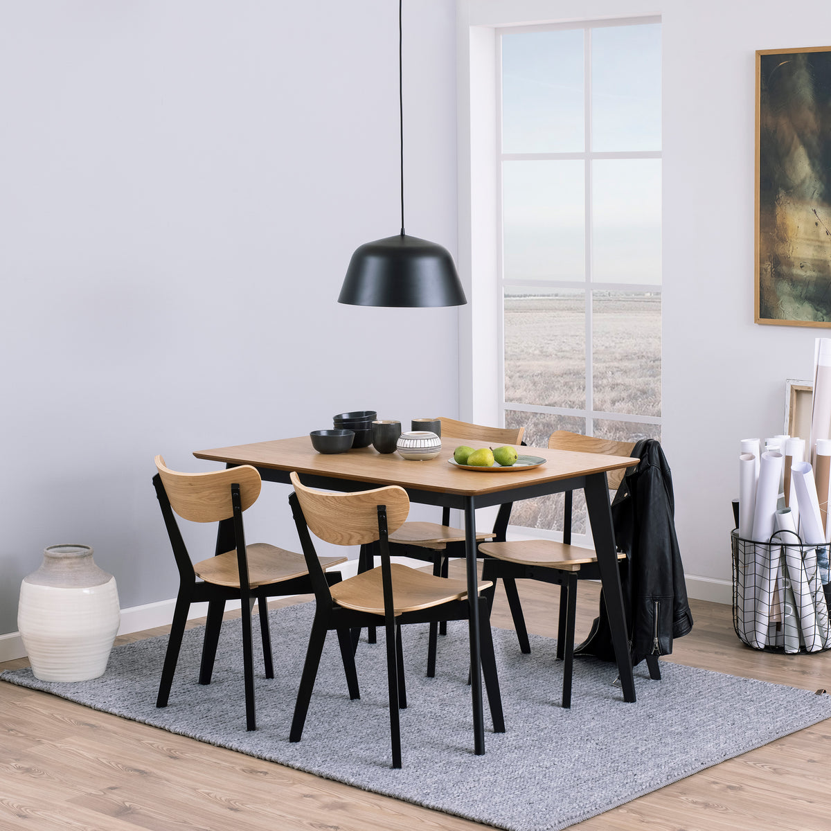 Krel Dining Table 120x80 cm, Scandinavian Style – in a room setting
