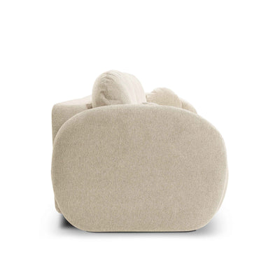 Olemo 3 Seater Sofa Bed 142x200 with Storage, Art Deco Style, Aragon Fabric – side view