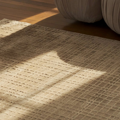 Tapis Gamino tissé en Tencel avec un motif à carreaux à deux niveaux, de style moderne - photo 5