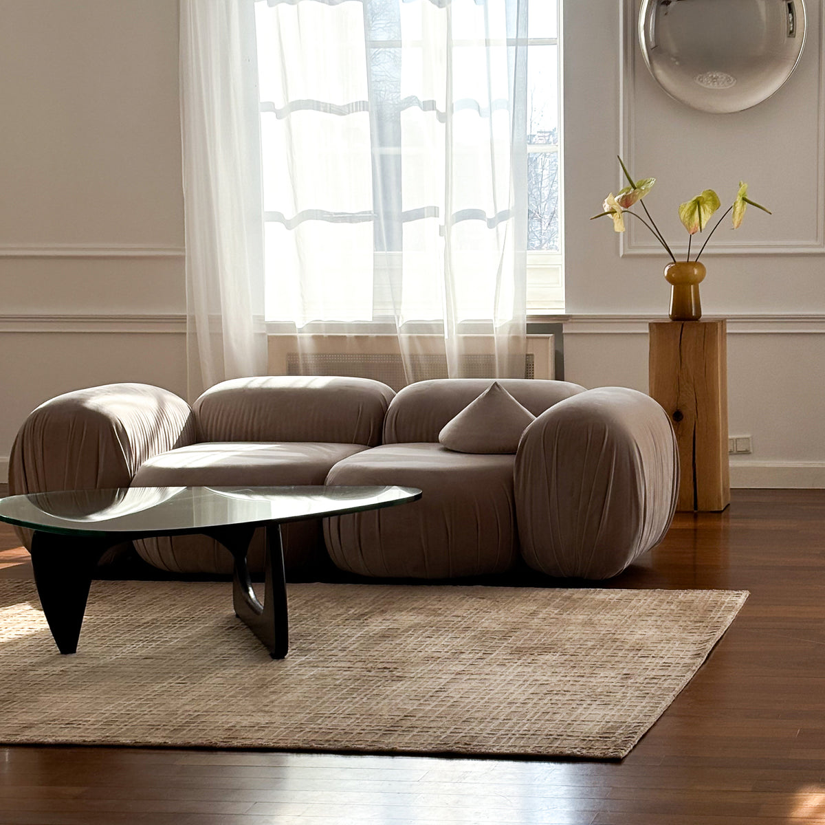 Tapis Gamino tissé en Tencel avec un motif à carreaux à deux niveaux, de style moderne - photo 3