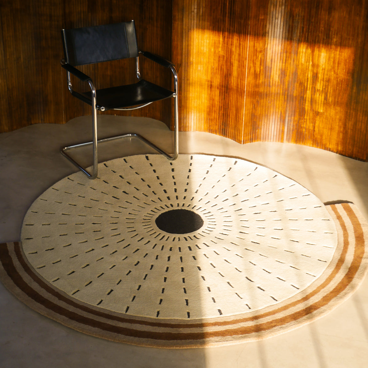 Tapis rond Haabi à motif en éventail de style classique - photo 2