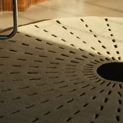 Tapis rond Haabi à motif en éventail de style classique - photo 3