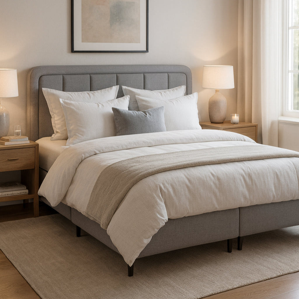 Pole Continental Divan Bed with Storage 140x200, 160x200 and 180x200 – in a room setting