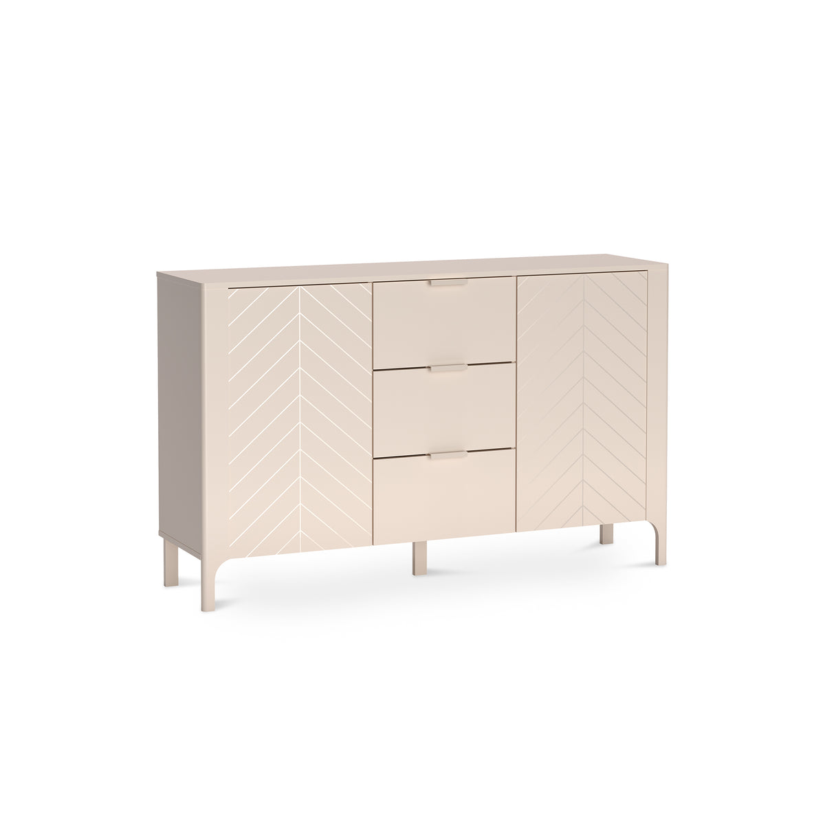 Commode EKLIPSO 153x95 avec façades à chevrons de style moderne, coloris cachemire - photo principale | Pillovely