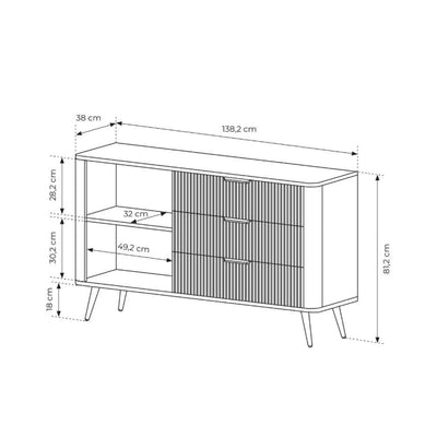Laanti Sideboard with Drawers and Doors 138x81, Elegant Style – photo 7