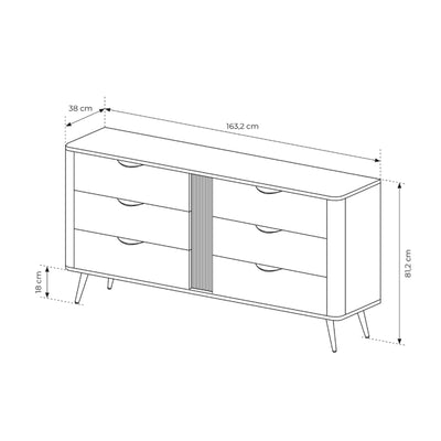 Velia Chest of Drawers with 6 Drawers 163x81, Soft Loft Style – photo 6