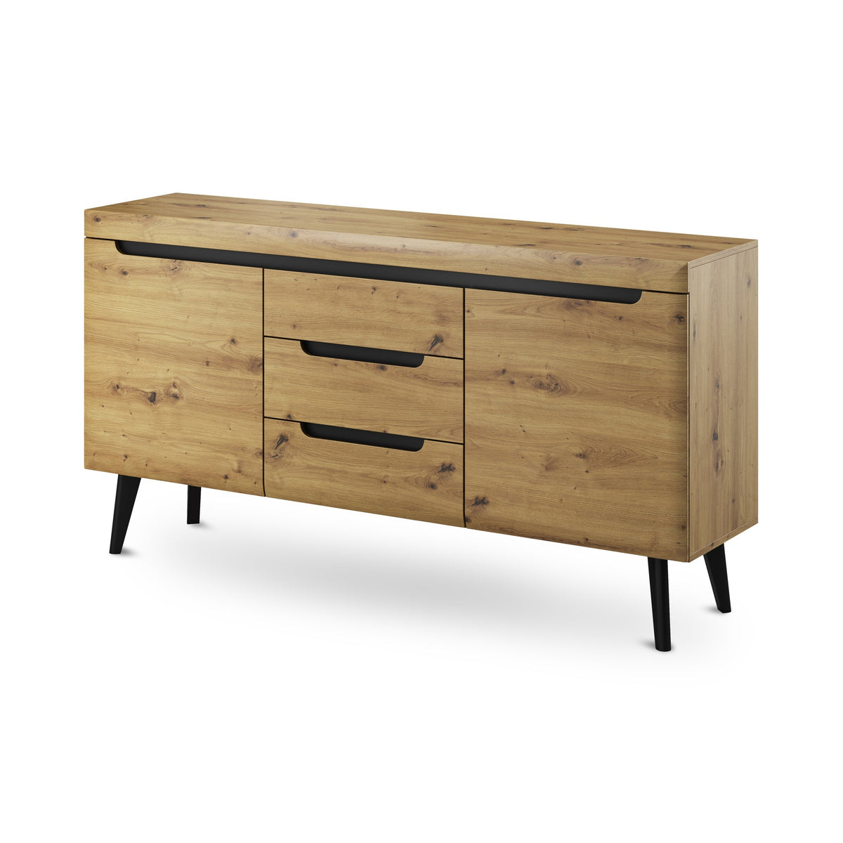 Trava Sideboard with Drawers and Cabinets 160x83, Scandinavian Style – Artisan Oak