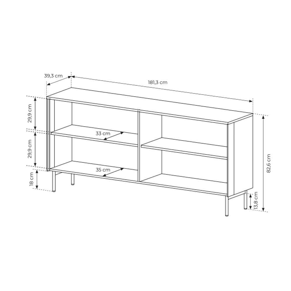 Lummer Sideboard with Doors 181x83, Elegant Style – dimensions drawing
