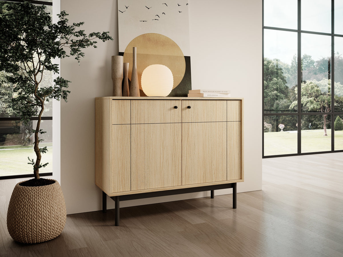 Sabi Sideboard 104x84, Japandi Style – in a room setting