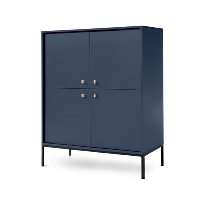 Kviat Sideboard 104x126, Vintage Style – Four Doors, Gold Handles, Metal Legs – photo 11