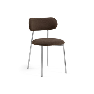 Chaise Dotto 47 x 79, marron, vue en biais – chaise de salle à manger marron en tissu aspect chenille