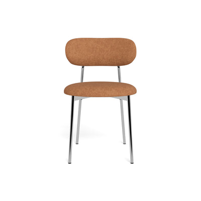 Chaise Dotto 47 x 79, couleur terre cuite à l'avant – assise et dossier arrondis, revêtus d'un tissu de type chenille