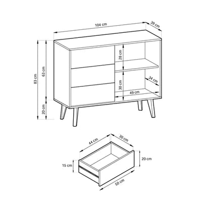 Las Sideboard with Drawers and Doors 104x83, Industrial Style – photo 6