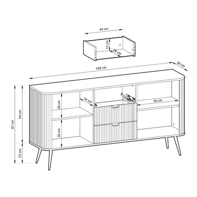 Eva Sideboard with Doors and Drawers 168x87, Modern Style – photo 11