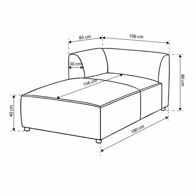 BRICK Modular Corner Sofa – Module L, Right