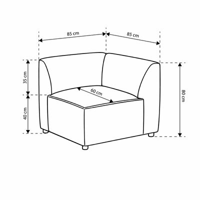 BRICK Modular Corner Sofa – Module M, Right