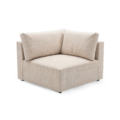 Hoekmodule van de Iskeli Plus-hoekbank Crème Taupe (ARAGON 03) – module 108 × 108 cm met twee rugkussens
