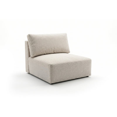 Middenmodule van de Iskeli Plus-hoekbank Crème Taupe (ARAGON 03) – module 105 × 108 cm met rugkussen