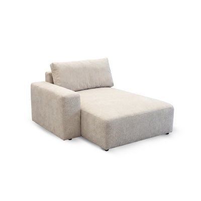Chaise longue van de modulaire hoekbank Iskeli Plus Crème Taupe (ARAGON 03) – element om comfortabel op te liggen