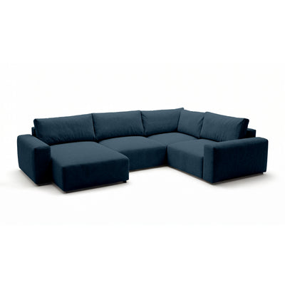 Modulaire hoekbank UL Iskeli Plus 341 cm Inktzwart Graniet (ARAGON 74), linkszijdig, schuin aanzicht – grote hoekbank in Aragon-stof