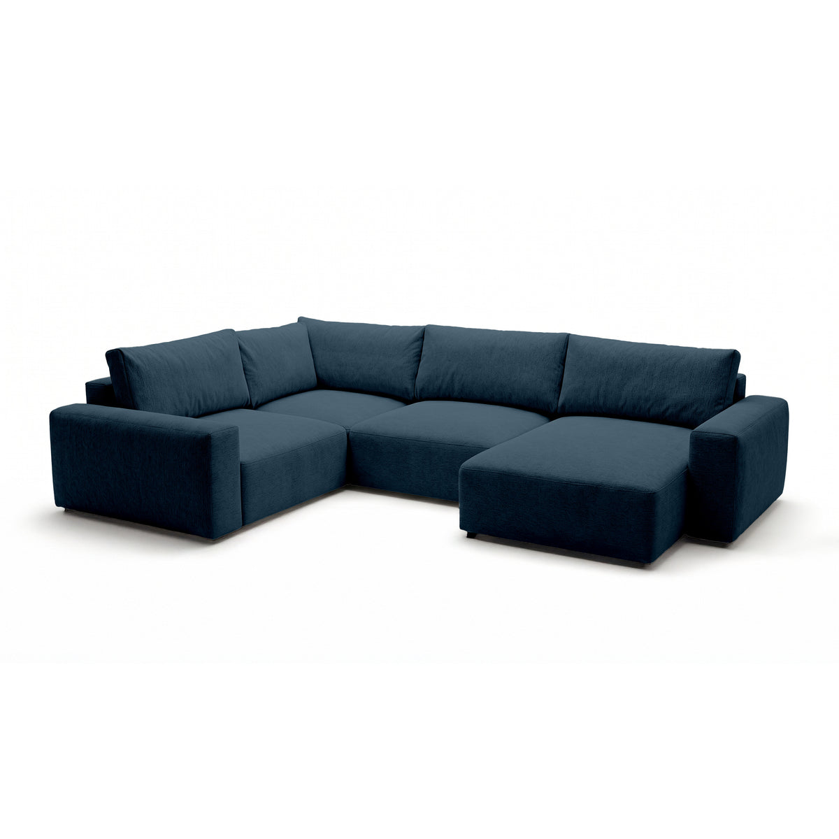 Modulaire hoekbank UL Iskeli Plus 341 cm Inktzwart Graniet (ARAGON 74), rechtszijdig, schuin aanzicht – grote hoekbank in Aragon-stof
