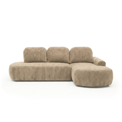 Moluni-hoekbank 263 cm Zandkleurig (BELLINI 07), rechtszijdig – hoekbank in modern-organic stijl