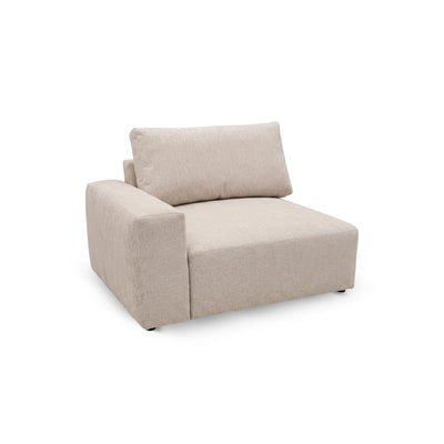 Module met armleuning van het Iskeli-systeem Crème Taupe (ARAGON 03) – module 128 × 109 cm, modulaire hoekbank