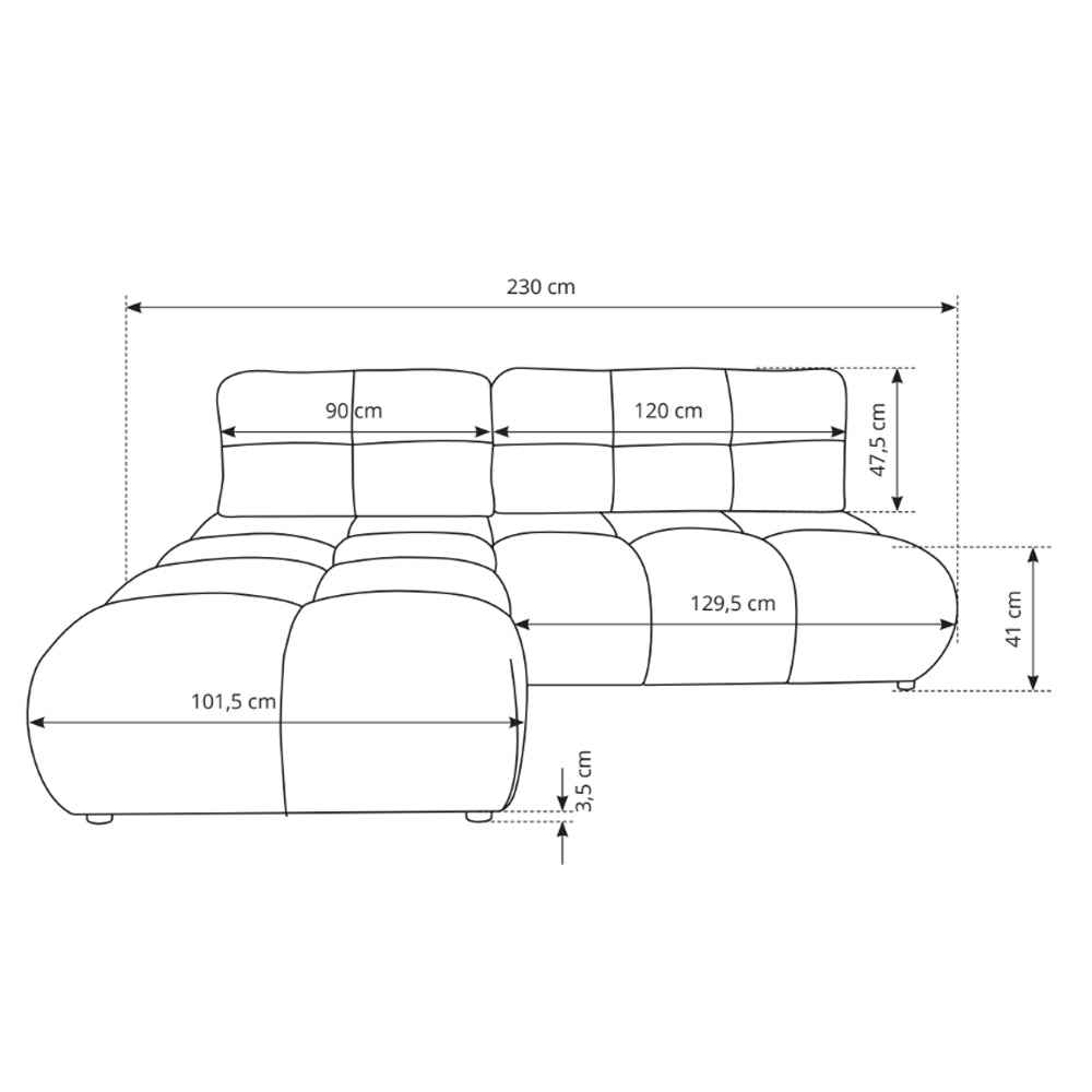 Milorya Corner Sofa Bed DL 230 cm, Modern Style – photo 8