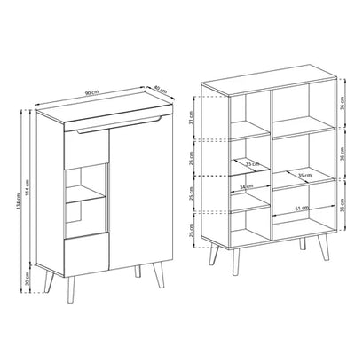 Trava Glass Display Cabinet 90x134 cm, Scandinavian Style – photo 4